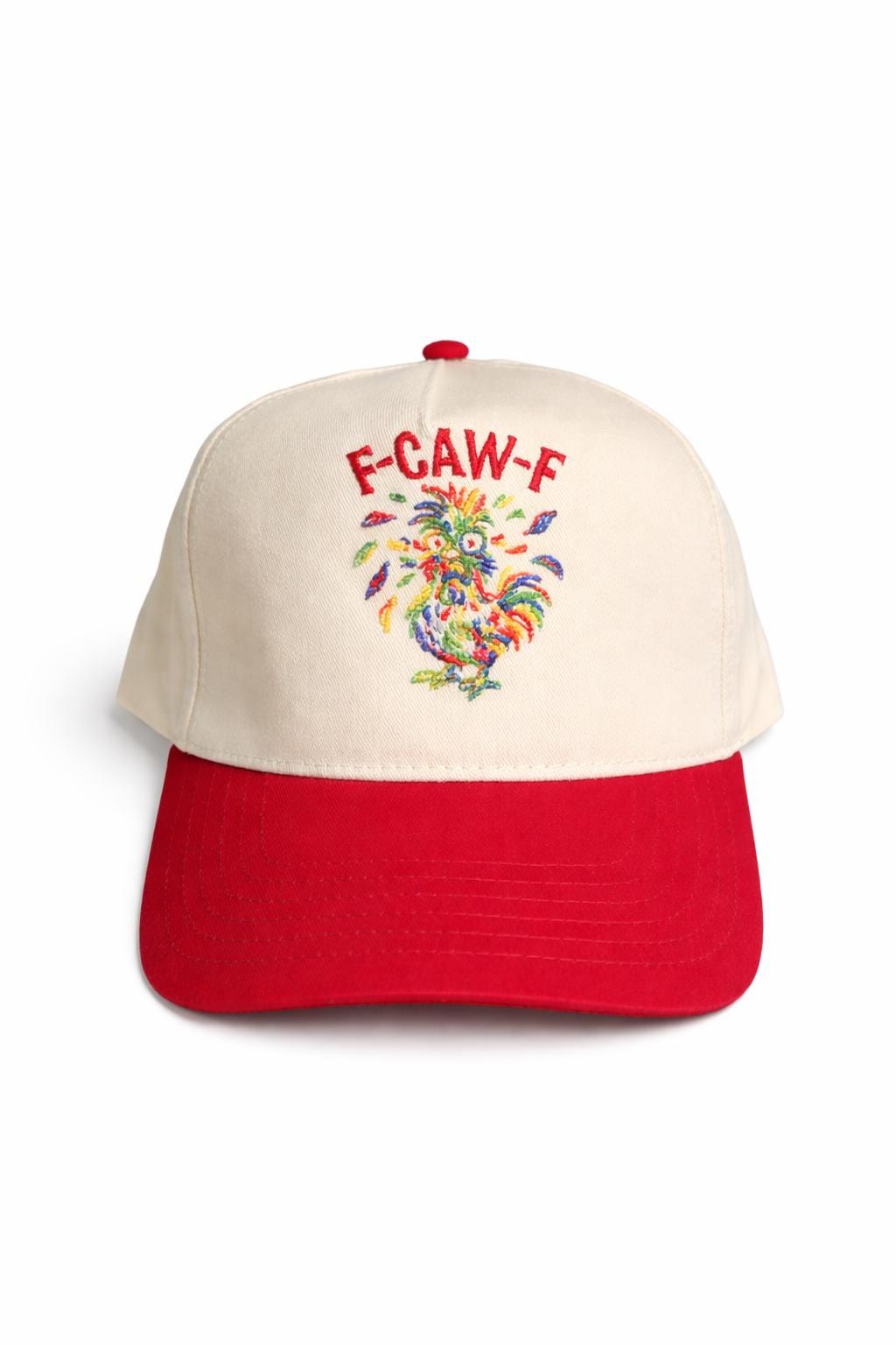 F CAW F Trucker Hat | Funny Rooster Hat | Western Trucker Cap | Red Snapback Hat for Women