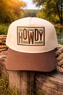 Howdy Trucker Hat | Western Snapback Cap | Retro Western Hat | Boutique Southern Style Hat