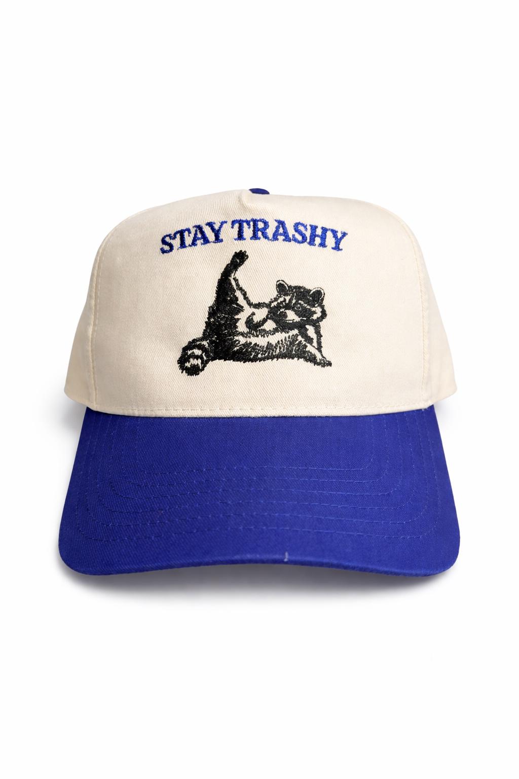Stay Trashy Trucker Hat | Raccoon Snapback Cap