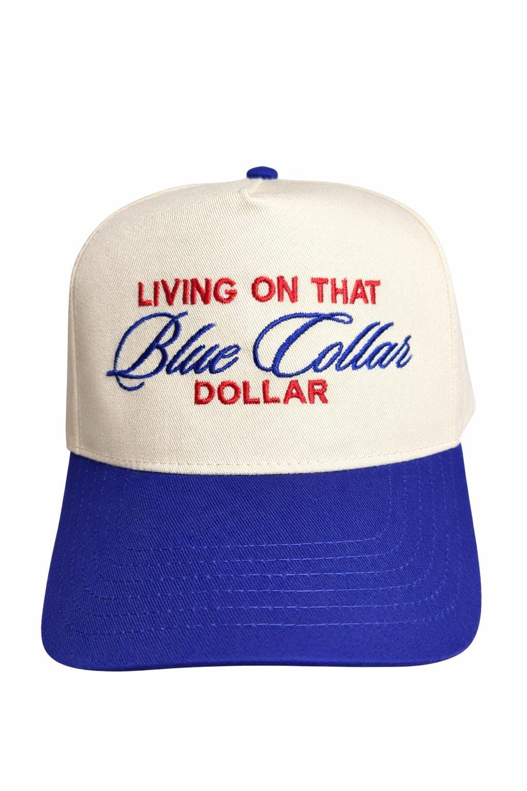 Living On That Blue Collar Dollar Hat | Blue Collar Trucker Hat | Americana Snapback | Working Class Hat