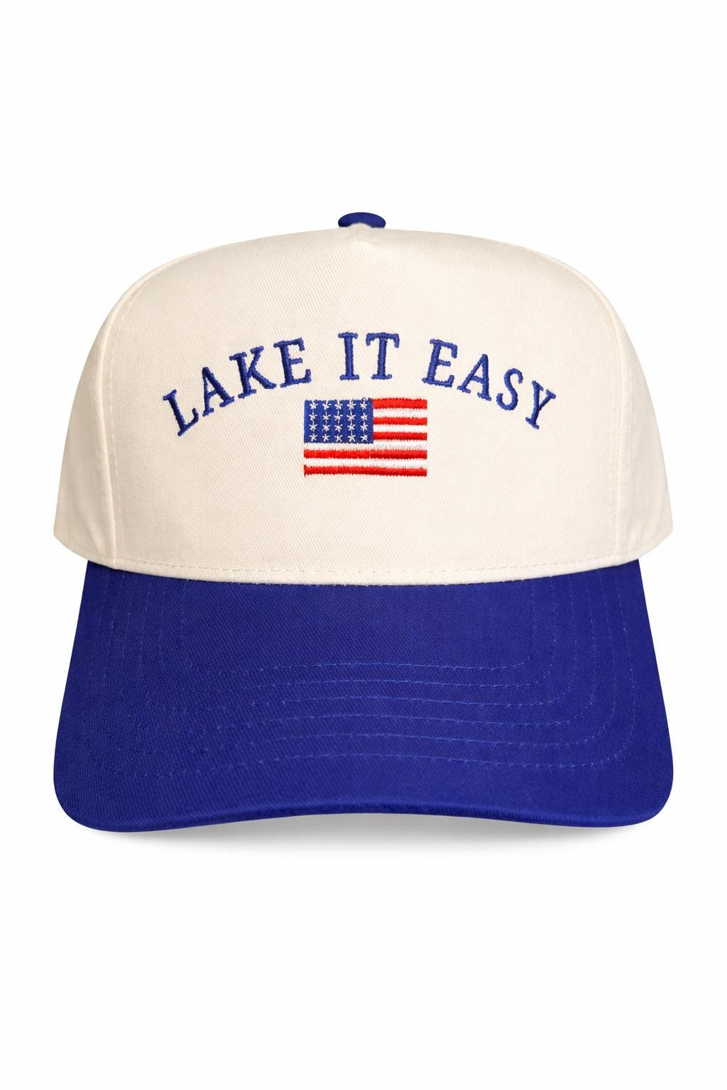 Lake It Easy Trucker Hat | Lake Life Snapback | Patriotic Summer Hat | Boating Americana Cap