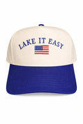 Lake It Easy Trucker Hat | Lake Life Snapback | Patriotic Summer Hat | Boating Americana Cap