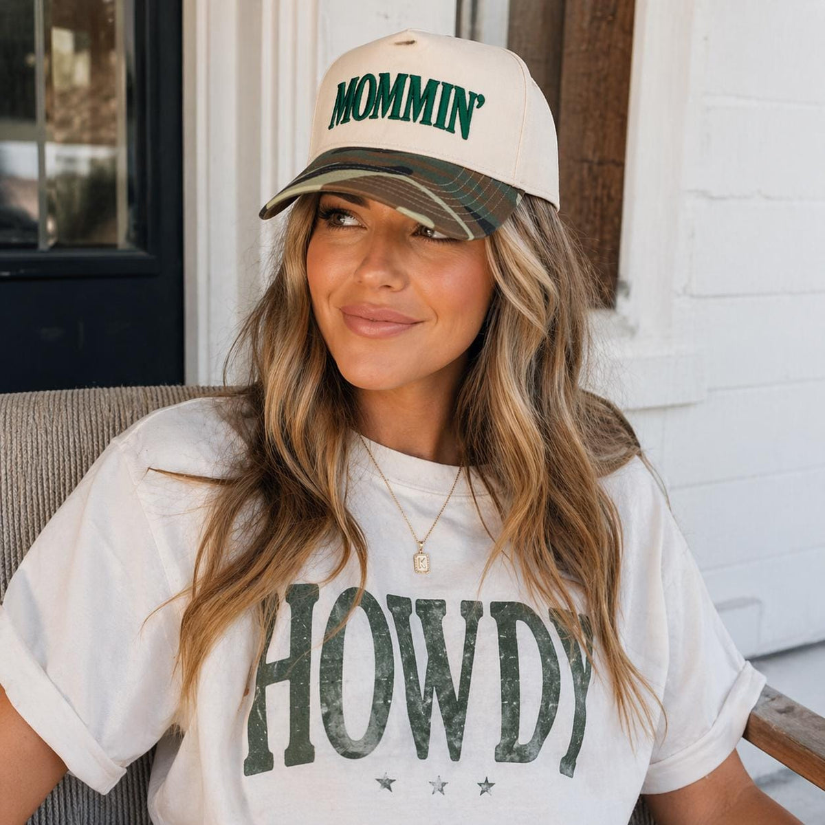Mommin Trucker Hat | Camo Puff Embroidery Snapback | Trendy Mom Hat | Womens Baseball Cap