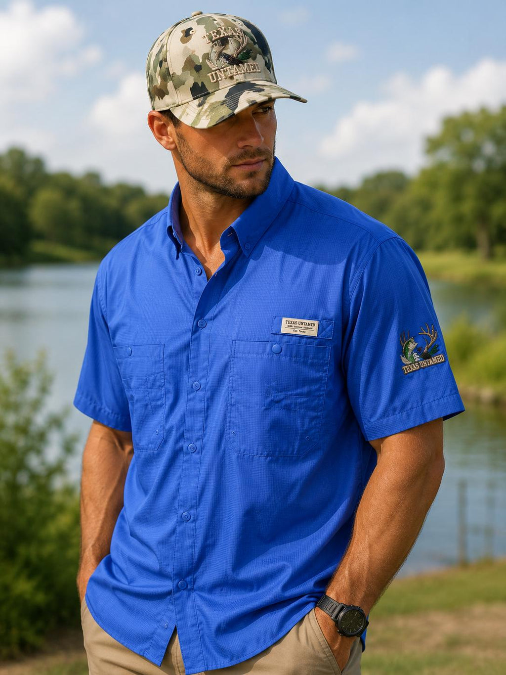 Texas Untamed Bass Fishing Shirt | Paragon Performance UPF 40 Outdoor Button Down