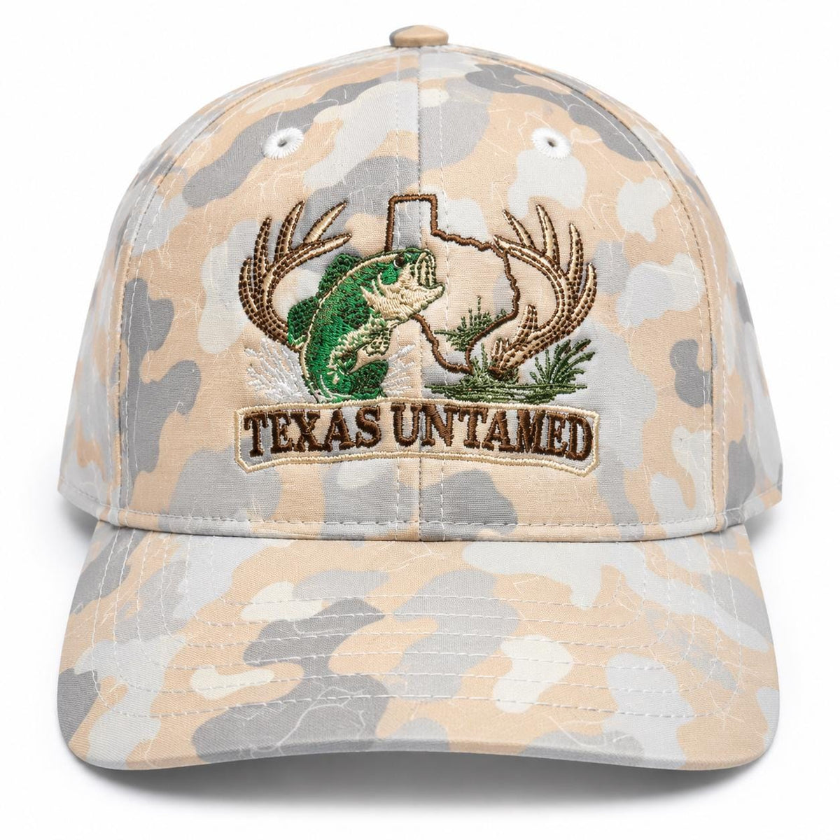 Texas Untamed Bass Antler Camo Performance Hat | SoBro Yardfest Snapback
