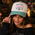Embroidered Margarita Trucker Hat, Cream Green Girls Trip Vacation Hat