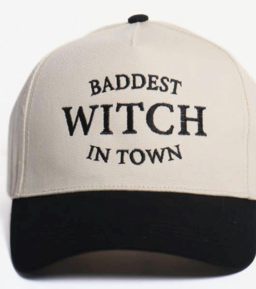 Baddest Witch in Town Embroidered Trucker Hat – Halloween Fall Baseball Cap