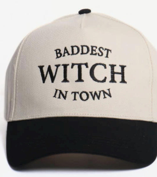 Baddest Witch in Town Embroidered Trucker Hat – Halloween Fall Baseball Cap