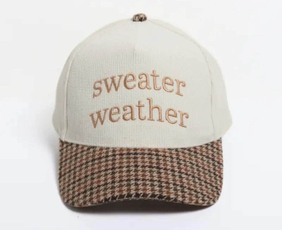Sweater Weather Hat Fall Trucker Hat for Women Cozy Autumn Embroidered Baseball Cap