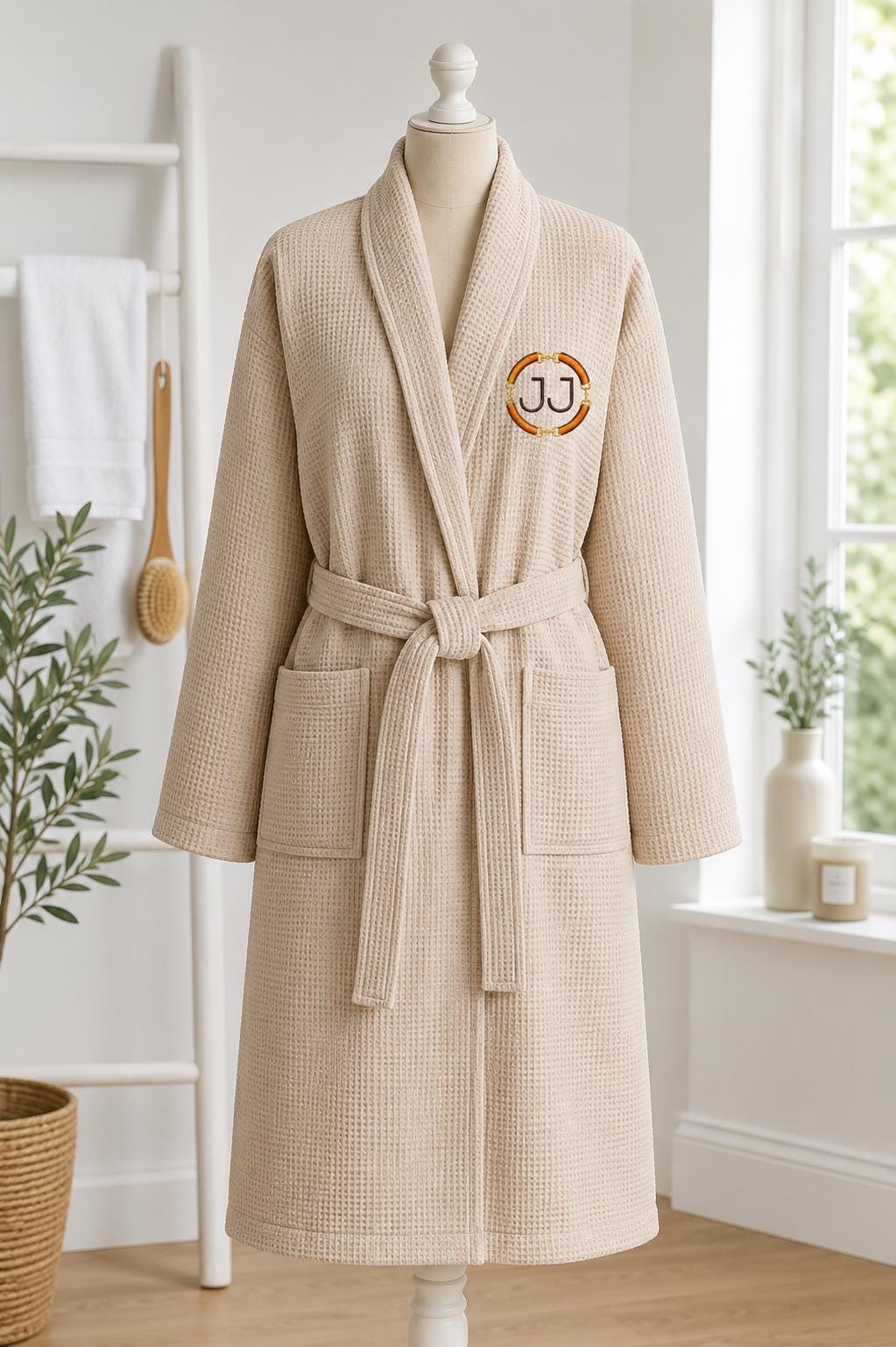 Personalized Waffle Robe Custom Embroidered Name or Monogram Spa Bathrobe for Women