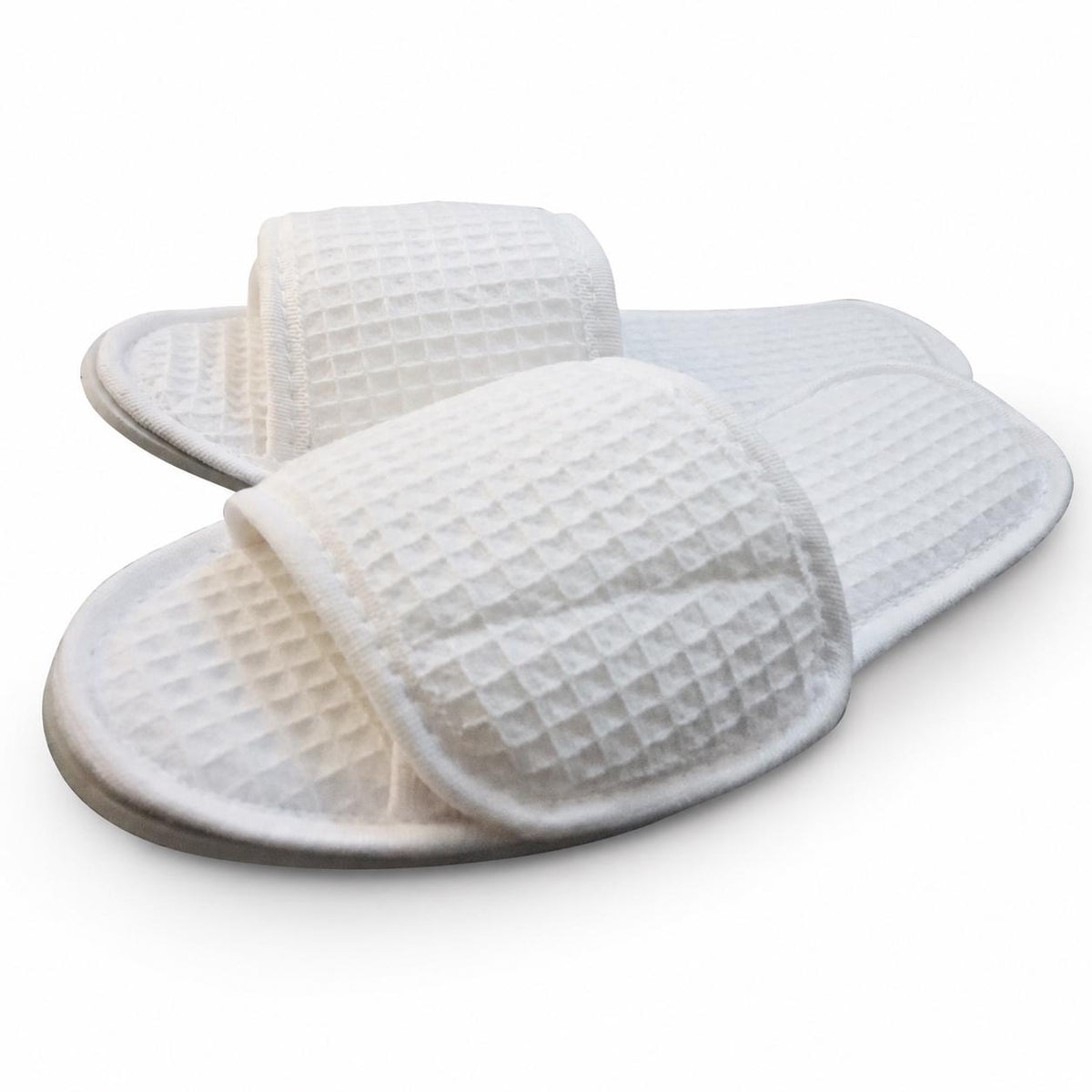 Personalized White Waffle Spa Slippers: Custom Embroidered Monogram, Name, Bridal Gift
