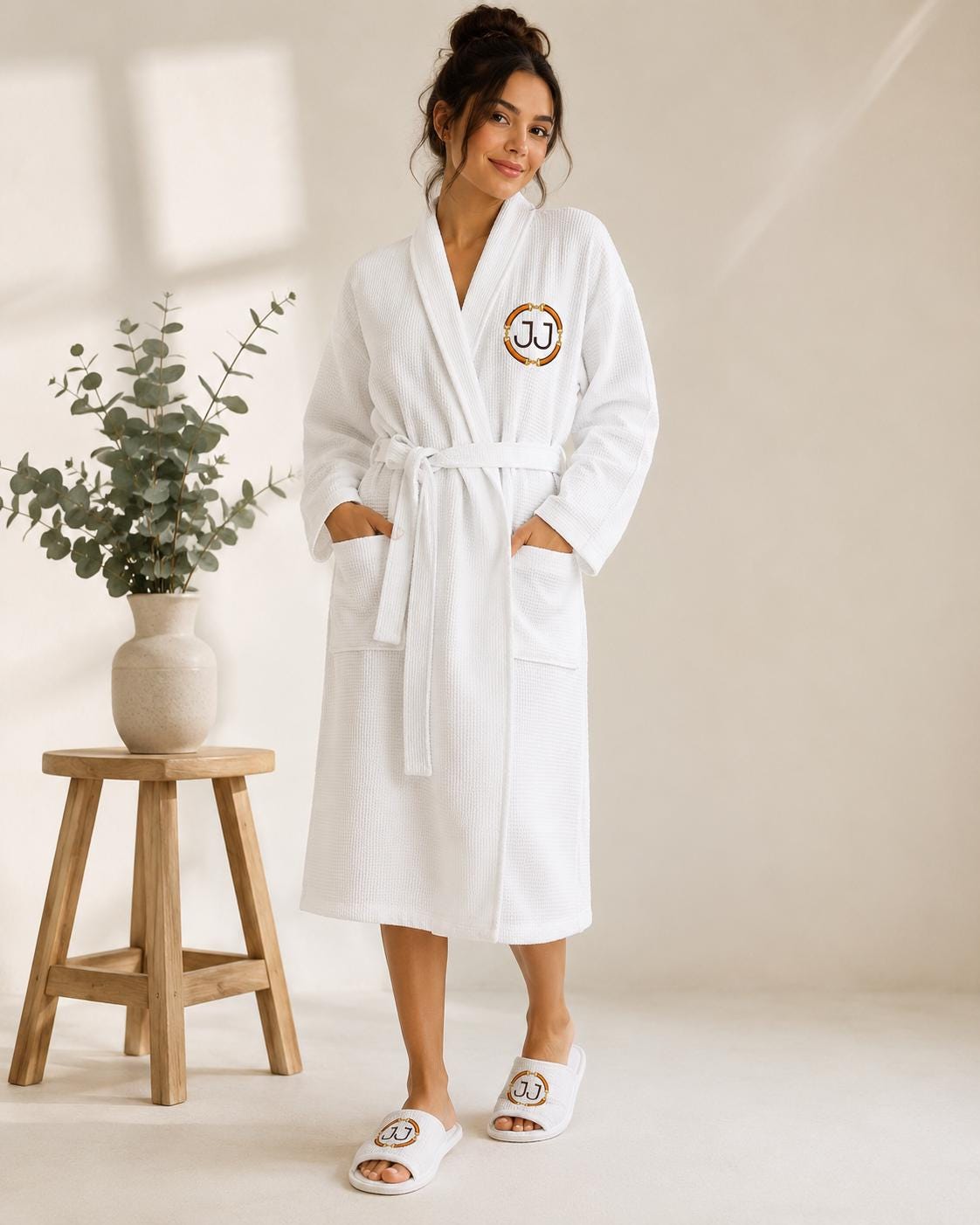 Personalized Waffle Robe, Custom Monogram Bathrobe, Spa Gift for Women