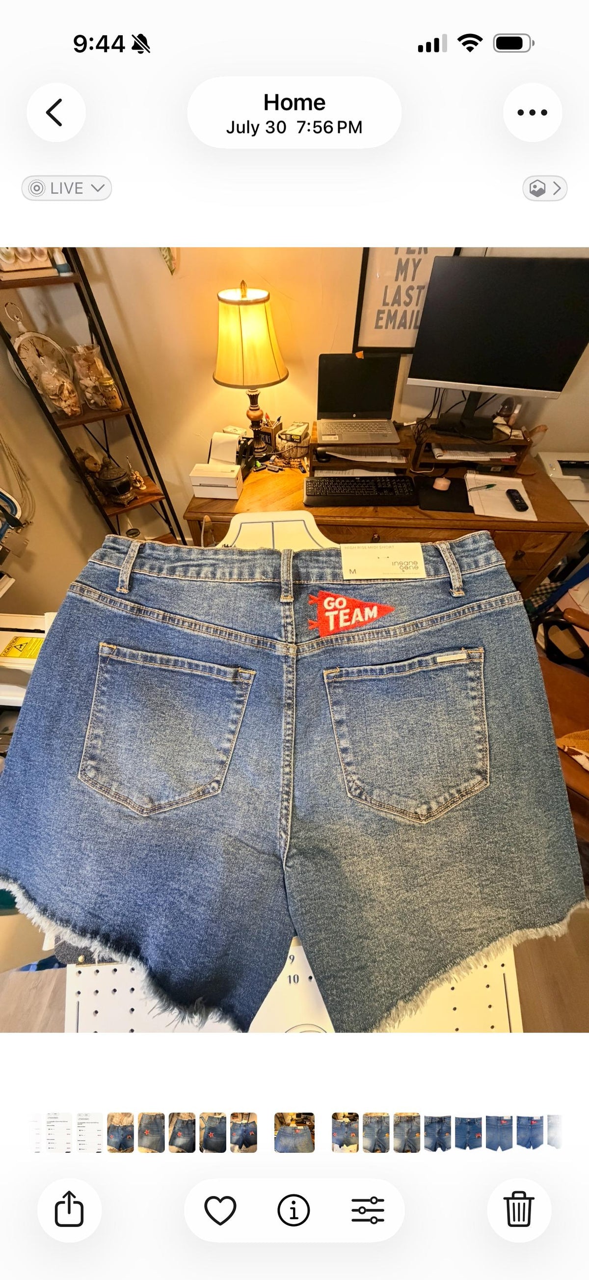 Custom Embroidered Levi's Denim Shorts, Game Day Tailgate Cutoffs